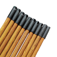Manche de balai en bois enduit de plastique de grain de bois pour la longue poignée de brosse de foule de balai pour des outils de nettoyage