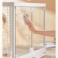 Jaula Transparente para Pájaros Serie B6047, Jaula de Cría para Loros de Acero Inoxidable Resistente (Opcional)