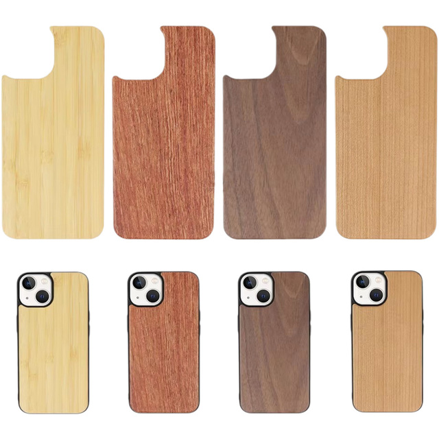 Hot Supplier Bulk Eco Friendly Wooden Tpu Designer Phone Cases Back Cover Wood Chips Slices for Iphones 16 15 14 13 Pro Max