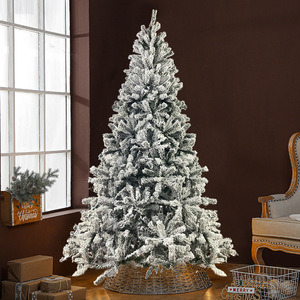High Quality Giant Flocked Artificial Christmas <b>Tree</b> with Realistic PVC Snow and Standing Base for Hotel & Mall Decoration - Product Image 2