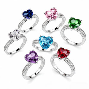 Anello a Forma di Cuore per Donne, Design Romantico, Accessorio da Dito per Uso Quotidiano - Product Image 1