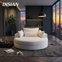 Fauteuil Rond en Mousse Compressible, Fauteuil d'Appoint de Luxe en Bouclé, Vente en Gros pour Hôtels et Appartements