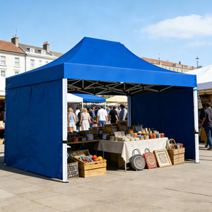 Carpa Plegable <span class=keywords><strong>Azul</strong></span> OEM 10x10, Gazebo Comercial Resistente con 4 Paredes Laterales, Mosquitera, Puerta con Cremallera, 3x3, Tela Oxford Simple - Product Image 4