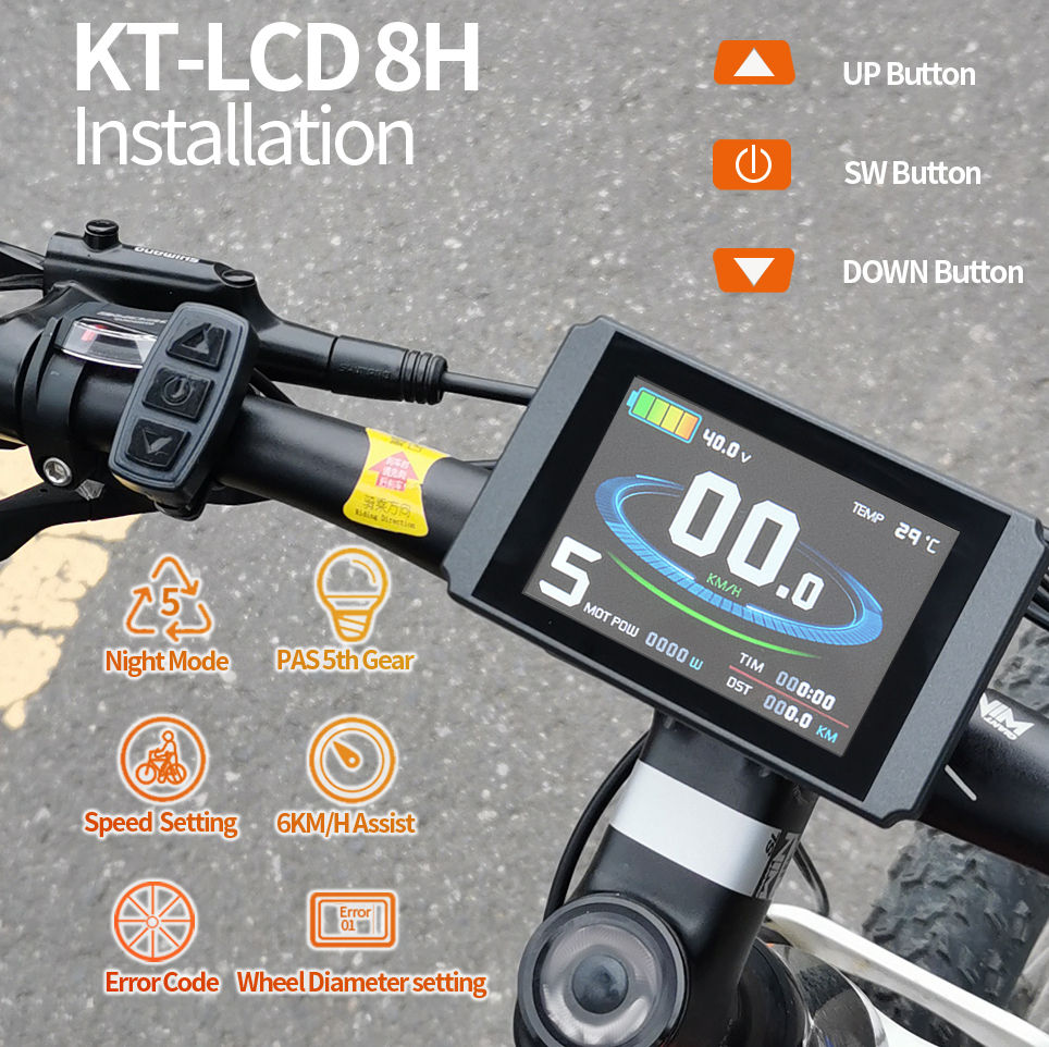 Écran Couleur KT LCD7C Pour Vélo électrique 24 V/36 V/48 V