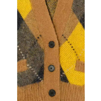 Cardigan personnalisé à manches longues décontracté en maille à col en V à motif floral pour femme