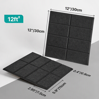 Panneaux muraux insonorisants carrés personnalisés de 12''x12'', panneaux acoustiques en feutre PET haute densité pour bureaux et espaces commerciaux