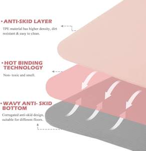 Tapis de yoga écologique en caoutchouc naturel de haute qualité Harmony rose antidérapant avec logo en relief personnalisé - Product Image 5
