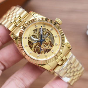トップブランド男性用高級機械時計中空ダイヤモンドダイアルプレート防水ステンレス鋼時計 - Product Image 3