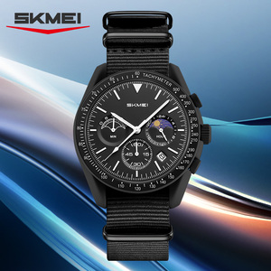 Reloj de Cuarzo Blanco Puro con Logotipo Personalizado OEM, 3ATM Resistente al Agua, Esfera Redonda, 6 Agujas, Correa de Nailon Clásica para Hombre - Product Image 5