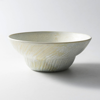 Bol à ramen en céramique personnalisé avec logo, fabriqué en Chine, 8 pouces, blanc crème, assiettes en porcelaine durables pour la décoration de mariage et de fête du thé