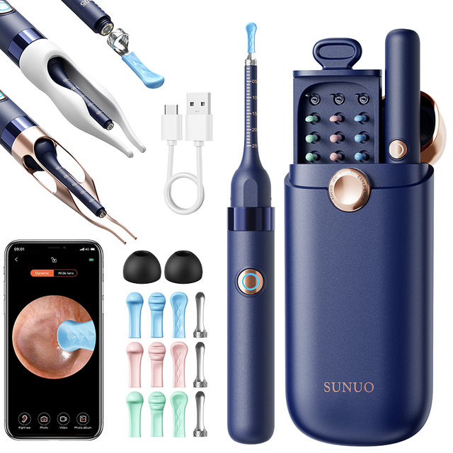 High Resolution Wireless Ear for Detailed Ear Canal Examination and Visual Cleaning Device Wifi Ear Camera