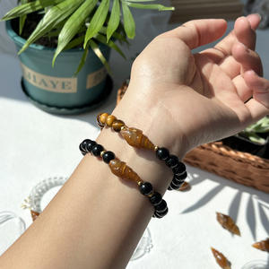 Vendite calde fai da te braccialetto di quarzo chiaro naturale pietre curative occhio di tigre lumaca braccialetto fossile per moda indossare regali - Product Image 1