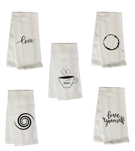 Essuie-tout de cuisine blanc en coton noir imprimé de haute qualité, tissu personnalisé doux et absorbant, torchon durable, textile de cuisine en gros - Product Image 3