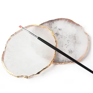 1 pièce Palette ronde en résine et pierre d'agate pour nail art, pour mélange de couleurs, présentation de vernis gel et outil de manucure - Product Image 5