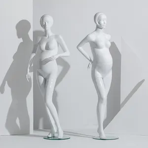 Maniquí de fibra de vidrio para mujeres embarazadas, maniquí de cuerpo completo, blanco