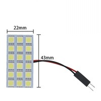 Lampe dôme de lecture pour panneau de 18SMD 5050 LED 12V lampe de plaque d'immatriculation blanche pour voitures accessoires d'éclairage de voiture