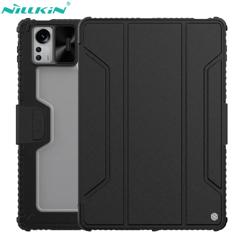 For Xiaomi Pad 5 Pro 12.4 12.4" Nillkin Armor Slide Camera Cover Magnetic Full Coverage with Pencil Holder Flip Leather Case