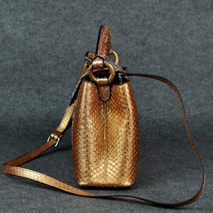 Tùy Chỉnh Thiết Kế Rắn Da Tote Túi Mô Hình Động Vật Da Túi Phụ Nữ Thương Hiệu Tên Ví Phụ Nữ Sang Trọng Túi Vàng 1 PC Python - Product Image 3