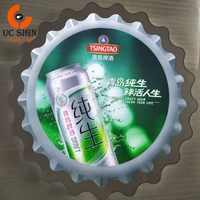 Panneaux lumineux en acrylique ultra minces de forme fantaisie avec LED caissons lumineux publicitaires sur mesure pour boissons logo de bouteille de bière