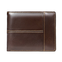 Dompet pendek kulit sapi asli, dompet koin pria lipat dua kulit asli buatan tangan, cocok untuk bisnis