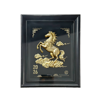 Peinture moderne 3D en feuille d'or commémorative de l'Année du Cheval pour la décoration du salon