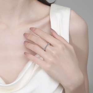 Anelli Nuziali in Moissanite per Donne, Anelli in Argento S925, Anello Eternity Impilabile, Anello di Fidanzamento, Anello per Anniversario - Product Image 5