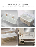 Lavabo extérieur 120 cm lavabo de surface solide salle de bain vanité avec lavabo