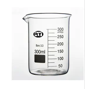 50ml 100ml 250ml 500ml 1000ml 2000ml 5000ml de espesor de pared vaso de laboratorio de cristal de vidrio vaso barato