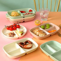 Assiette de petit déjeuner créative en céramique nordique, plaques de séparation Quantitative pour la réduction des graisses