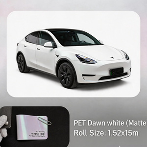 ฟิล์มไวนิล PET เงา 7.5 มิล สีขาวด้าน สำหรับเปลี่ยนสีรถยนต์ สติ๊กเกอร์ตกแต่งภายนอก ซ่อมแซมตัวเองได้ ป้องกันรอยขีดข่วน - Product Image 1
