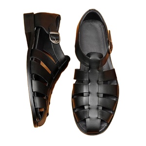 Men's Summer Breathable Genuine Leather <b>Sandals</b> Outdoor Casual Flat <b>Sandals</b> High-Quality Handmade <b>Sandals</b> - Product Image 1