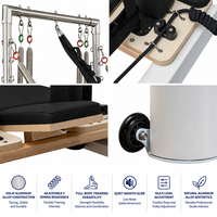 Reformer Cadillac demi-cercle en aluminium personnalisable (logo et couleur) avec design pliable et réglable pour studio de Pilates et de bien-être portable