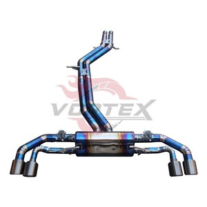ระบบท่อไอเสียแบบ Catback วัสดุไทเทเนียมเกรด 5 ยี่ห้อ Vortex สำหรับรถ Porsche Cayenne 9Y0 E3 3.0T 2.9T พร้อมวาล์ว Ti ติดตั้งง่าย สีฟ้าเบิร์น - Product Image 1