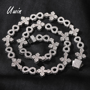 UWIN di alta qualità 5A ghiacciato fuori CZ Cross Charm infinita catena cubana artificiale donna uomini Infinity <span class=keywords><strong>collana</strong></span> gioielli - Product Image 1