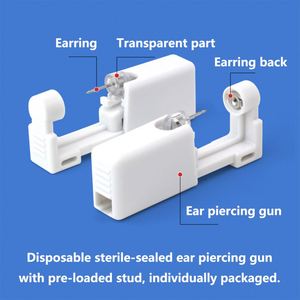 Vente directe d'usine, outil de perçage d'oreilles jetable avec boucle d'oreille en acier inoxydable - Product Image 4