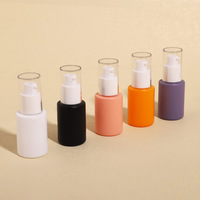 Bunte weiße Pumpe 30ml Flasche Frosted Flat Shoulder ätherisches Öl Serum Glasflasche