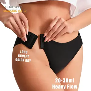 J22 Plus Size Women's Absorbent Briefs Incontinence 4 Layers Middle Rise Can be Detachable Menstrual Underwear