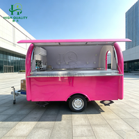 Chariot à hot-dogs de haute qualité, remorque alimentaire mobile ronde pour la vente de rue et la restauration en plein air