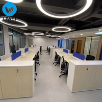 Bureau de travail modulaire extensible moderne en MDF LIWEI, usage commercial, installation facile, garantie 3-5 ans