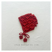 Gorros para bebé con diseño floral calado, gorro de punto jacquard para recién nacido, accesorios para el cabello de niños, gorro cálido de otoño para niños pequeños, gorro para exteriores