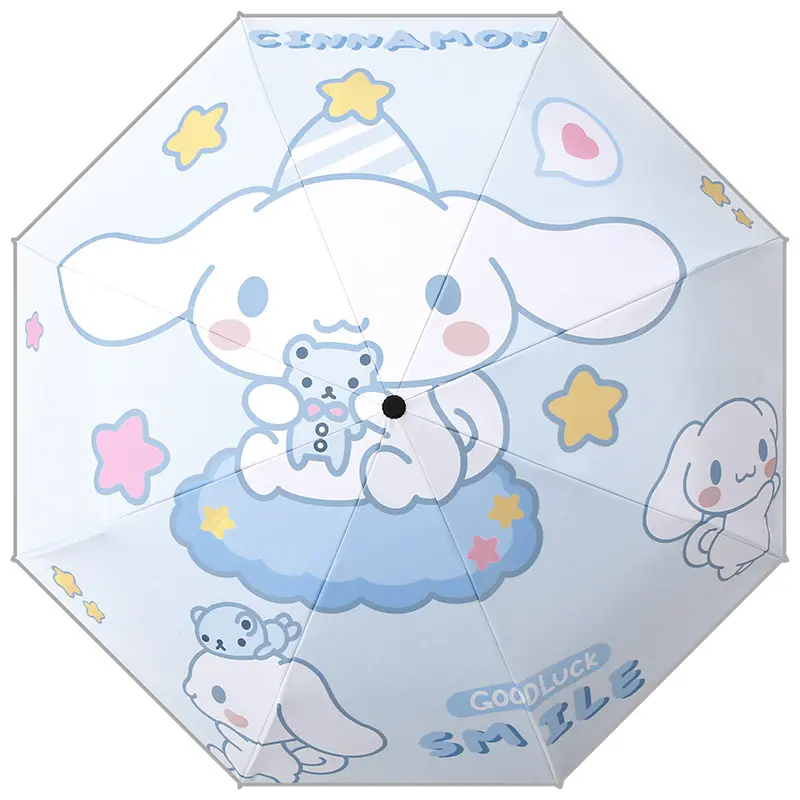 Guarda-sol Sanrio Kawaii Mymelody Kuromi Cinnamoroll Guarda-sol feminino bonito para meninas Guarda-chuva de proteção automática