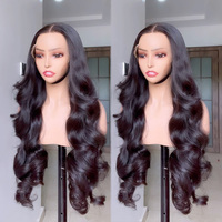 Pelucas de Cabello Humano Virgen 100% al por Mayor, 13*4 Frontal, Encaje HD Transparente, Ondulado, 40 Pulgadas, Proveedores de China