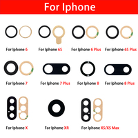 Adhésif de protection d'objectif d'appareil photo en gros pour iPhone X XS Max XR 6 6s 7 8 11 14 Plus Pro MAX – Pièces de rechange pour objectif arrière en verre de téléphone portable