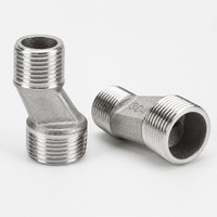 Conector de acero inoxidable 201 304 316 BSPP BSPT de doble rosca macho, 1/2 pulgada, 45-65 mm, fundición de precisión, para tuberías