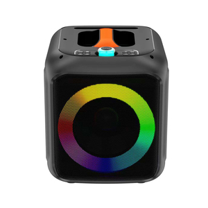 Haut-parleur <span class=keywords><strong>Bluetooth</strong></span> portable 40W 10 pouces avec tige de transport, karaoké, microphone unique, éclairage RGB, pour extérieur et soirées - Product Image 1