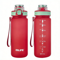 Bouteille d'eau de sport classique durable et réutilisable de 650 ml, sans BPA, en Tritan, avec couvercle, écologique et compatible lave-vaisselle, pour le sport et les activités de plein air