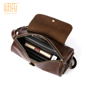 Vintage couleur café poche zippée cachée <span class=keywords><strong>sac</strong></span> à main bandoulière <span class=keywords><strong>sac</strong></span> à bandoulière en cuir - Product Image 1