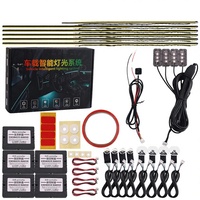 Lumière ambiante universelle pour voiture LED RGB 64 couleurs, bande lumineuse en fibre optique acrylique, décoration intérieure, lampe d'ambiance, application APP 12