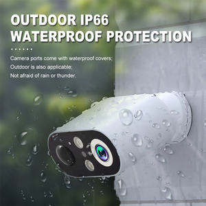 กล้องวงจรปิด CCTV ไร้สายแบบชาร์จไฟได้สำหรับใช้ในตัว3MP มีไมค์ในตัวมุมมองกว้าง180ดวง - Product Image 4