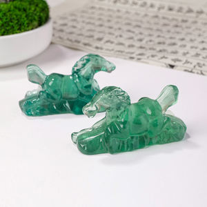 Ornamento Artigianale in Fluorite Verde Naturale a Forma di Cavallo, Pietra Grezza Lucidata, Decorazione in Cristallo Fatta a Mano - Product Image 4